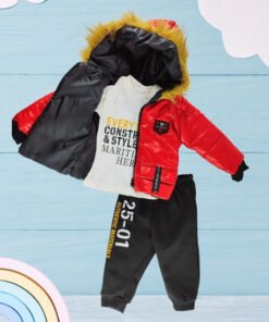 Bebek 3’lü Kışlık Takım |  Şişme Mont & Alt & Sweat | 6 – 12 Ay